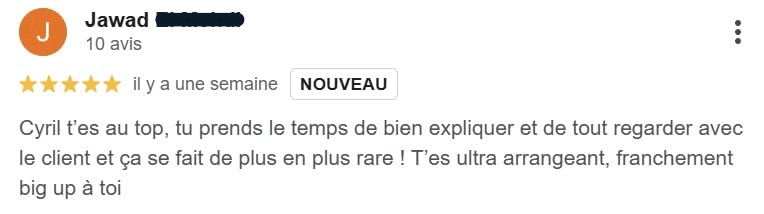 Capture d'avis de Jawad