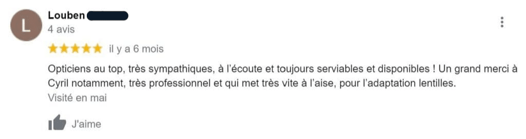 Capture d'avis de Louben