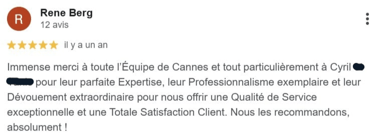 Capture d'avis de Rene
