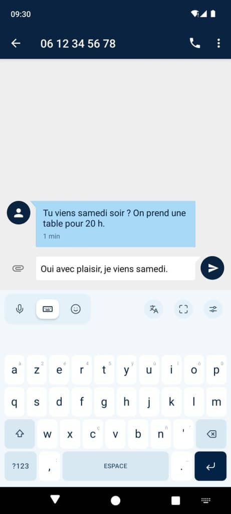 Dictée IA — clavier AZERTY (capture d'écran)